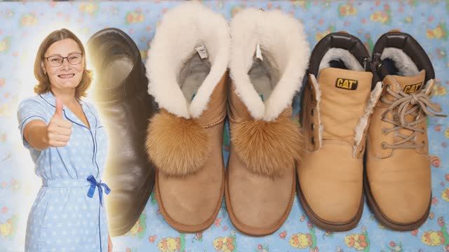 Как почистить ОБУВЬ, МЕХ от грязи, запаха пота. Очистить цветную обувь (замша, нубук, кожа)! смотреть онлайн