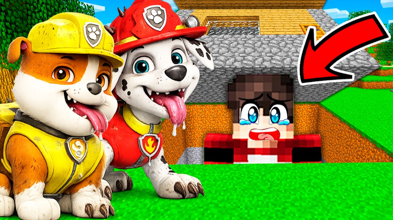 🔥 МЕНЯ ЧУТЬ НЕ НАШЛИ! ПРЯЧУСЬ ПОД ДОМОМ ОТ МАРШАЛА И КРЕПЫША в МАЙНКРАФТЕ смотреть онлайн