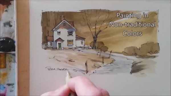 Having fun with color. Line and Wash Watercolor. Great for beginners. Peter Sheeler