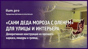 «Сани Деда Мороза с оленем» с алюминиевым каркасом и уличной иллюминацией / Айлюм Про