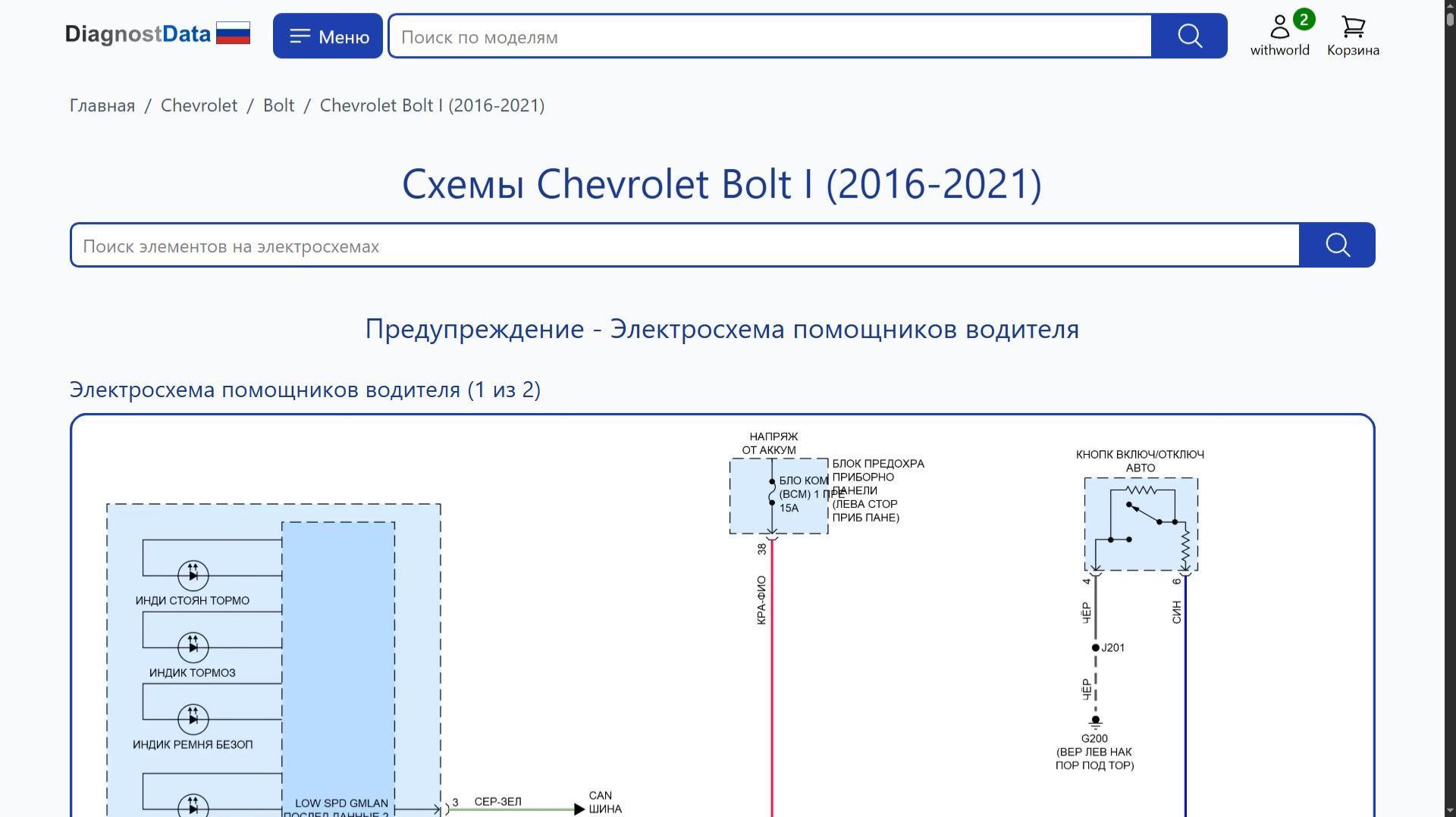 Схемы Chevrolet Bolt I (2016-2021)