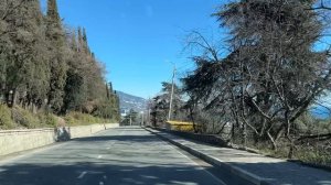 Ялта. Ливадийская ул., Севастопольское шоссе, Коммунаров ул. Колоннада. 10.02.26. Крым. Crimea. Yalt