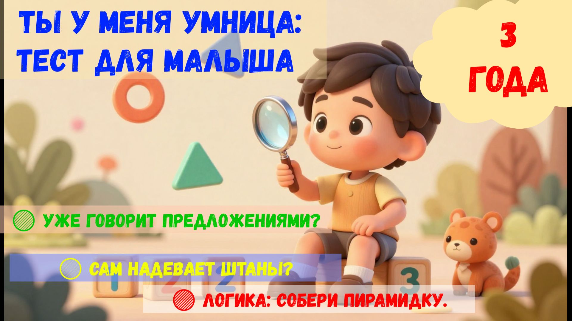 Познавательное развитие в 3 года | Что должен знать и уметь