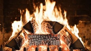 Горящий камин 100 минут, фоновое видео звук камина