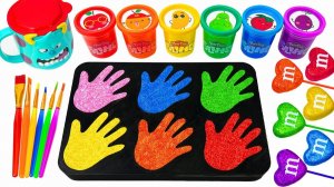 ИГРАЕМ В СЛАЙМЫ ЗАЛИВАЕМ В ФОРМЫ ЛАДОШЕК АСМР ВИДЕО ДЛЯ ДЕТЕЙ ДЕТСКИЙ КАНАЛ ИГРАЛКИ-ЗАЛИПАЛКИ