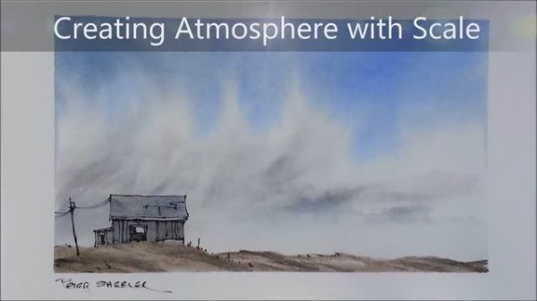 Create a sense of space and atmosphere. Line and wash watercolor demonstration. Peter Sheeler