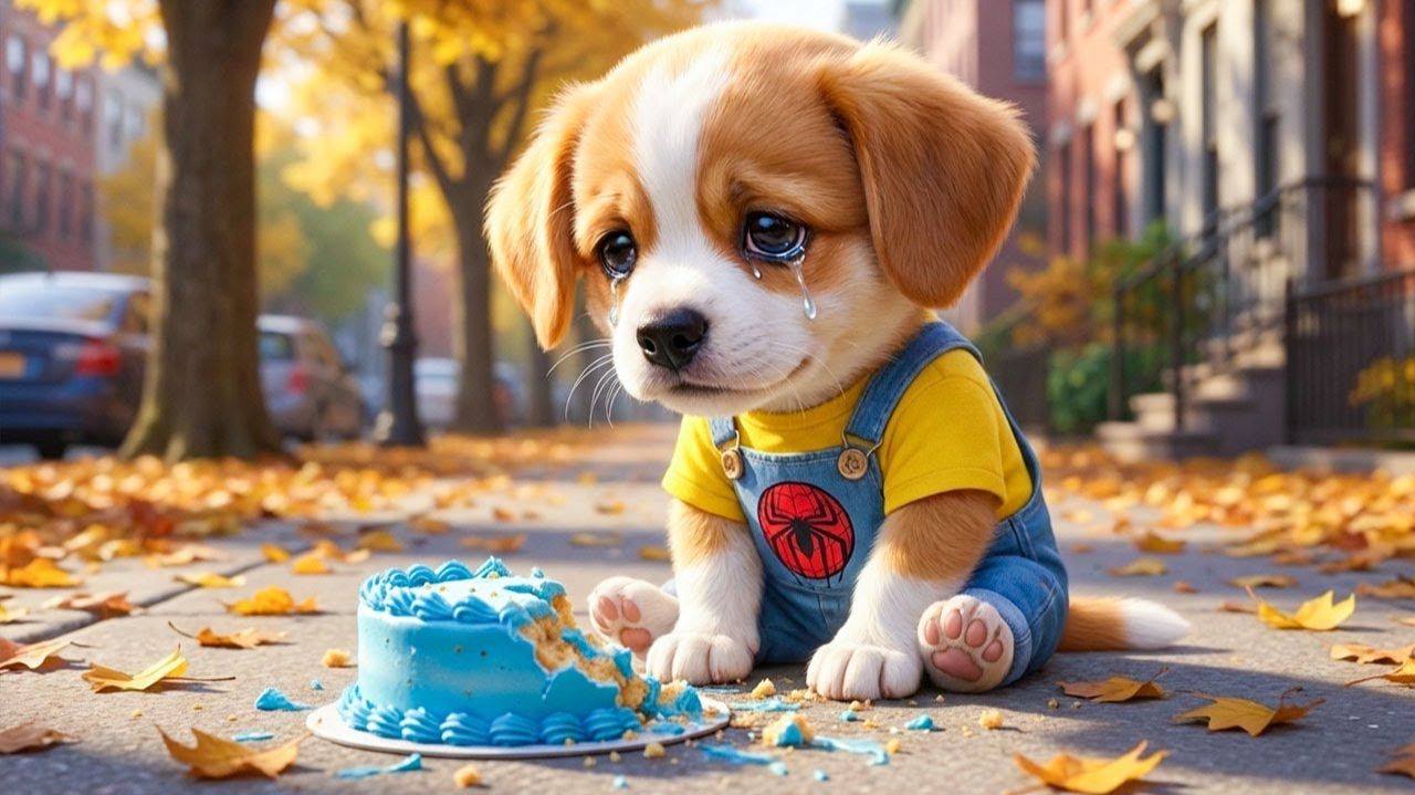 🎂😢 Щенок испортил папин торт на день рождения... Забота мамы растопила миллионы сердец 🐶❤️ смотреть онлайн