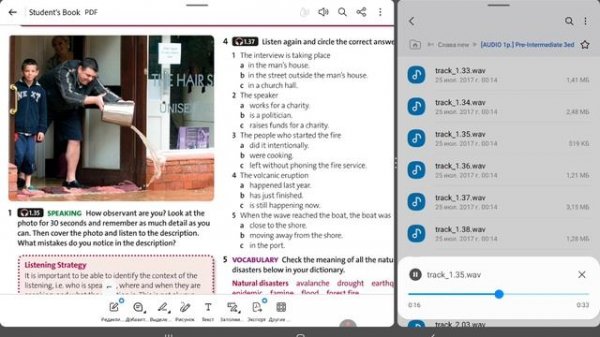Solutions Pre-Intermediate Student's Book audio 1.35 unit 4 C ex.1 p. 43