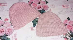 Шапка крючком 🧶 узор шишечки