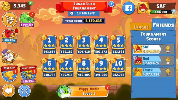 Angry Birds Friends. Lunar Luck. Все уровни 3 звезды. Прохождение от SAFa.