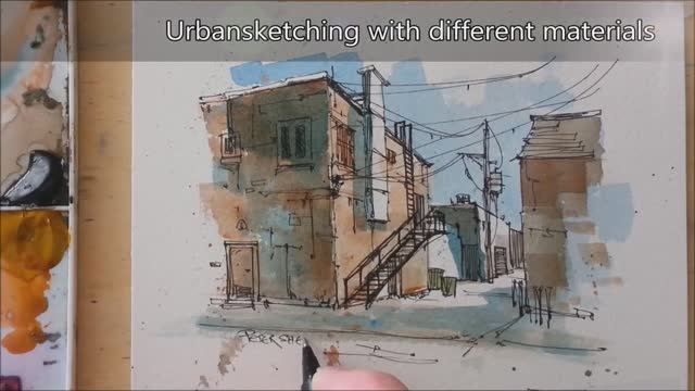 Line and Wash Watercolor. Redo of an Urban Sketch in Different materials. Peter Sheeler смотреть онлайн