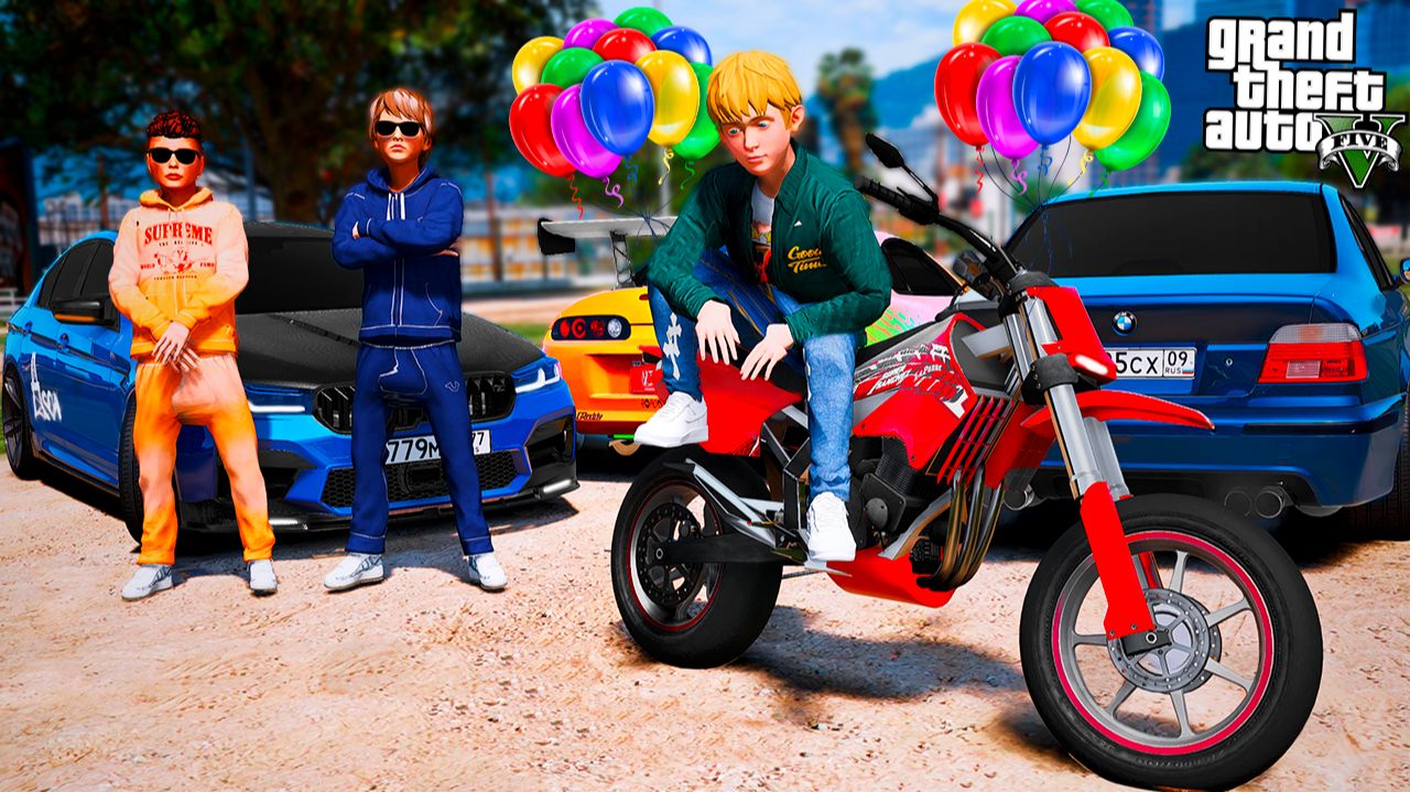 СЕРГЕЙ И ВИТЯ ОПЕР ПОДАРИЛИ ГРИШКЕ ЗАРЯЖЕННЫЙ МОТОЦИКЛ ДЛЯ СУЕТЫ И ХАСАНА! ШКОЛЬНЫЕ БУДНИ ГТА 5