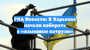 РИА Новости: В Харькове начали набирать в «языковые патрули»