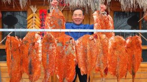 Вяленая рыба с прекрасными специями. Отличное барбекю угощение для друзей. Кухня Китая