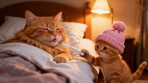 Джинджи помогает своей больной маме  Трогательная история про кошку