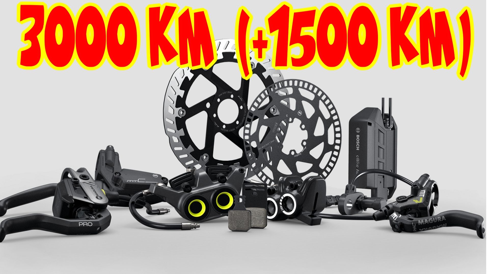 Износ колодок после 3000 км 4-х поршневые тормоза MAGURA MT + ABS E-bike Kalkhoff