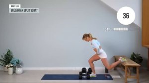 ТРЕНИРОВКА НА НОГИ | 16 день марафона | 35 минут | с гантелями и резинкой