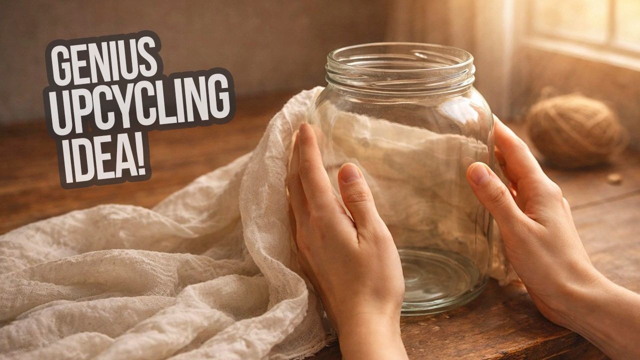 I took a glass jar and cotton fabric scraps. Fantastic result! Rustic farmhouse style Craft смотреть онлайн