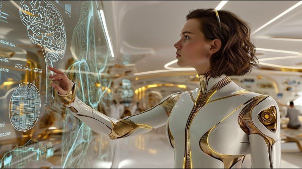 Golden Future City Journey — Relaxing Sci Fi Skyport, Flying Ships & Neon Roads