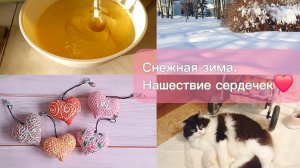 влог 16. На меня напали сердечки. Снежная Москва.🦊❤️