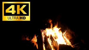 Костёр 4К со звуком треска поленьев