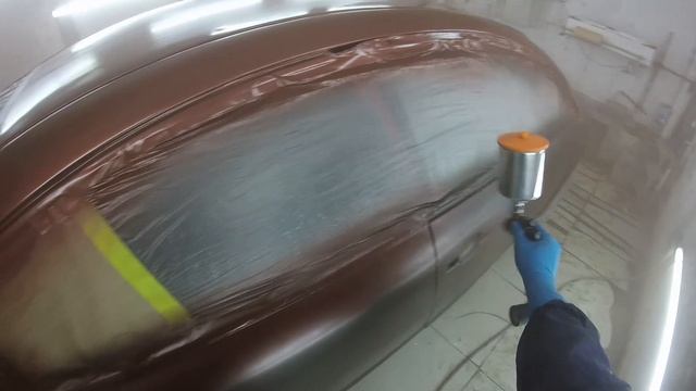 нанесение базовой эмали краскапультом #iwata_ls400