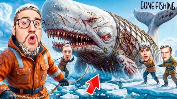 МЫ ПОЙМАЛИ ГИГАНТСКОГО КИТА! 7 ДНЕЙ на АРКТИКЕ с МОНСТРАМИ! ОЧЕНЬ СТРАШНАЯ РЫБАЛКА! (GONE FISHING)