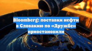 Bloomberg: поставки нефти в Словакию по «Дружбе» приостановили