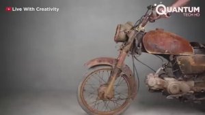 Мужчина Восстанавливает 40-Летний Классический Мотоцикл Как Новый.