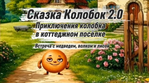 Сказка Колобок 2.0 🤗 Приключения Колобка в коттеджном посёлке. Встреча с медведем, волком и лисой