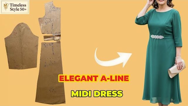 Моделирование миди-платья А-силуэта для женщин 50+