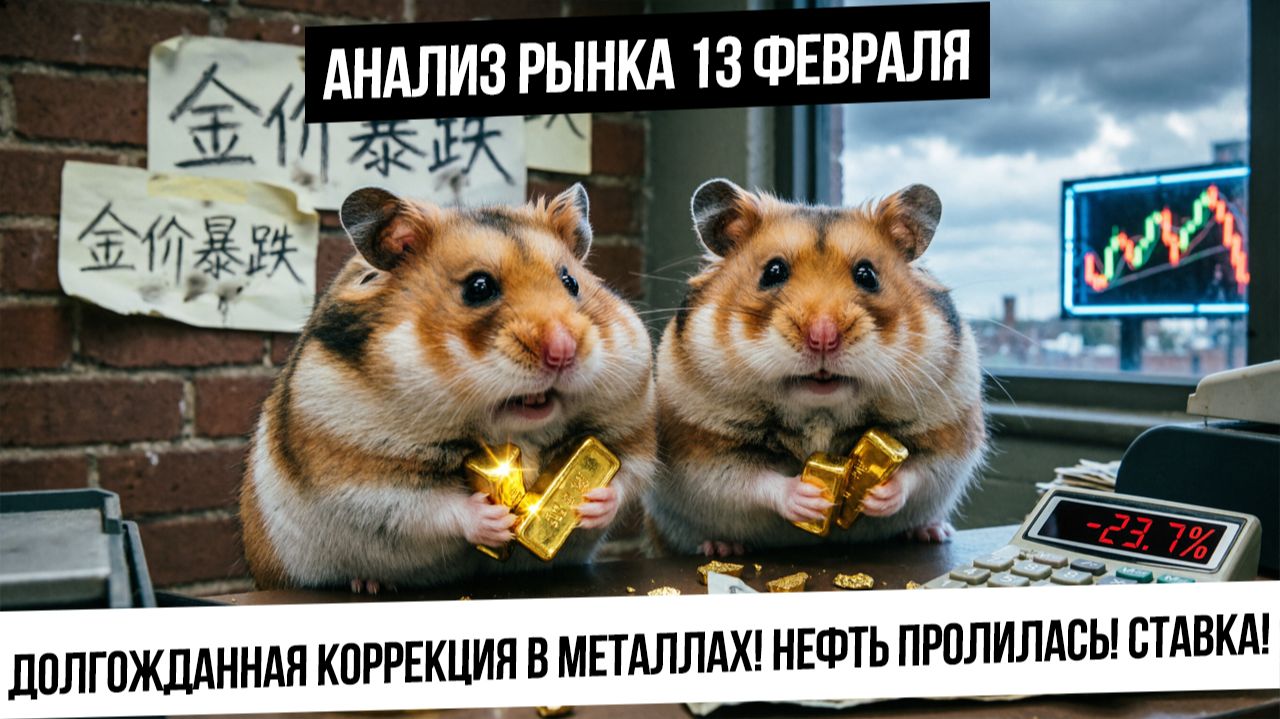 Анализ рынка 13 февраля. Коррекция в металлах и в нефти! Что будет дальше? Ставка ЦБ! Газпром! смотреть онлайн