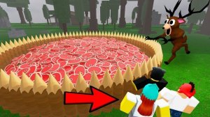 Розыгрыш с ловушкой для стейка против животных в игре «99 ночей в лесу». Анимация