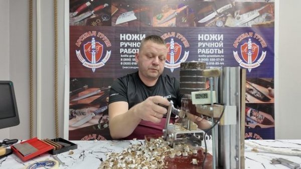 Первый тест ножа из стали Х12МФ по резу джутового каната.