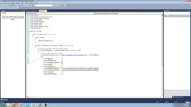 C# Beginners Tutorial - 73 - WebClient Class pt 2 Downloading Files смотреть онлайн