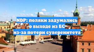NDP: поляки задумались о выходе из Евросоюза из-за потери суверенитета