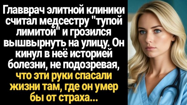 ИСТОРИИ ИЗ ЖИЗНИ/Главврач элитной клиники считал медсестру тупой лимитой и грозился выкинуть на улиц