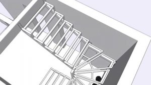 3D модель лестничного каркаса #59