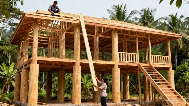 Молодая пара превратила бесплодную землю в дом своей мечты всего за 321 день. Бушкрафт смотреть онлайн