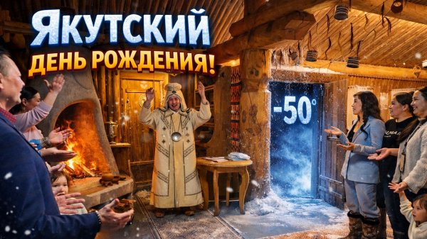 Национальный якутский день рождения в балагане. Традиции народа Саха. Якутия -50°