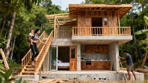 Талантливый отец построил уникальный дом в глубине леса для своей маленькой семьи за 340 дней