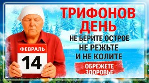14 февраля Трифонов День. Что нельзя делать сегодня. Народные Традиции и Приметы Дня. Вера.