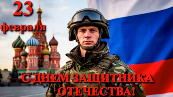 С Днем защитника Отечества! Поздравительная видео открытка.