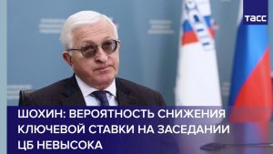 Шохин: вероятность снижения ключевой ставки на заседании ЦБ невысока