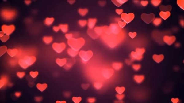 Летающие сердца, неоновые сердца, мелодия любви для романтического вечера,    день св.Валентина