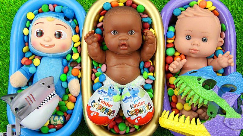 Мультфильмы для детей и малышей. Весёлые пупсы, разноцветные ванночки, слаймы. Мультики смотреть онлайн