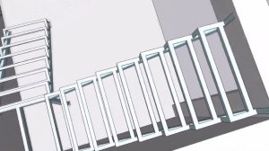 Модель лестничного металлического каркаса #4