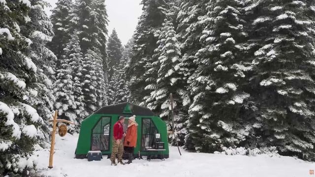 Atik Aliesi❄️ТЕПЛЫЙ КЕМПИНГ В ПАЛАТКЕ В СИЛЬНЫЙ СНЕГОПАД С НАШЕЙ НОВОЙ ПАЛАТКОЙ