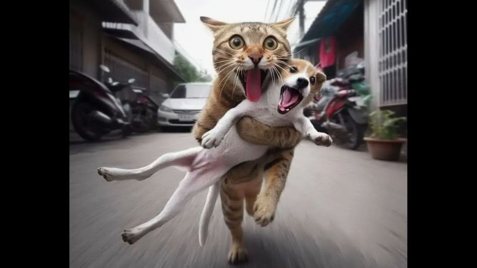 Видео приколы Забавные видео с кошками и собаками. Постарайтесь не смеяться 😂 #4 смотреть онлайн