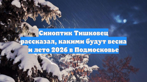 Синоптик Тишковец рассказал, какими будут весна и лето 2026 в Подмосковье